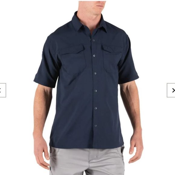 5.11 Tactical Other - 5.11 Tactical Freedom Flex Short Sleeve Button Down Shirt in Peacoat Blue